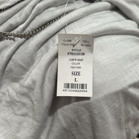 White House Black Market Silver-Trimmed White Tank Top - Picture 4 of 7